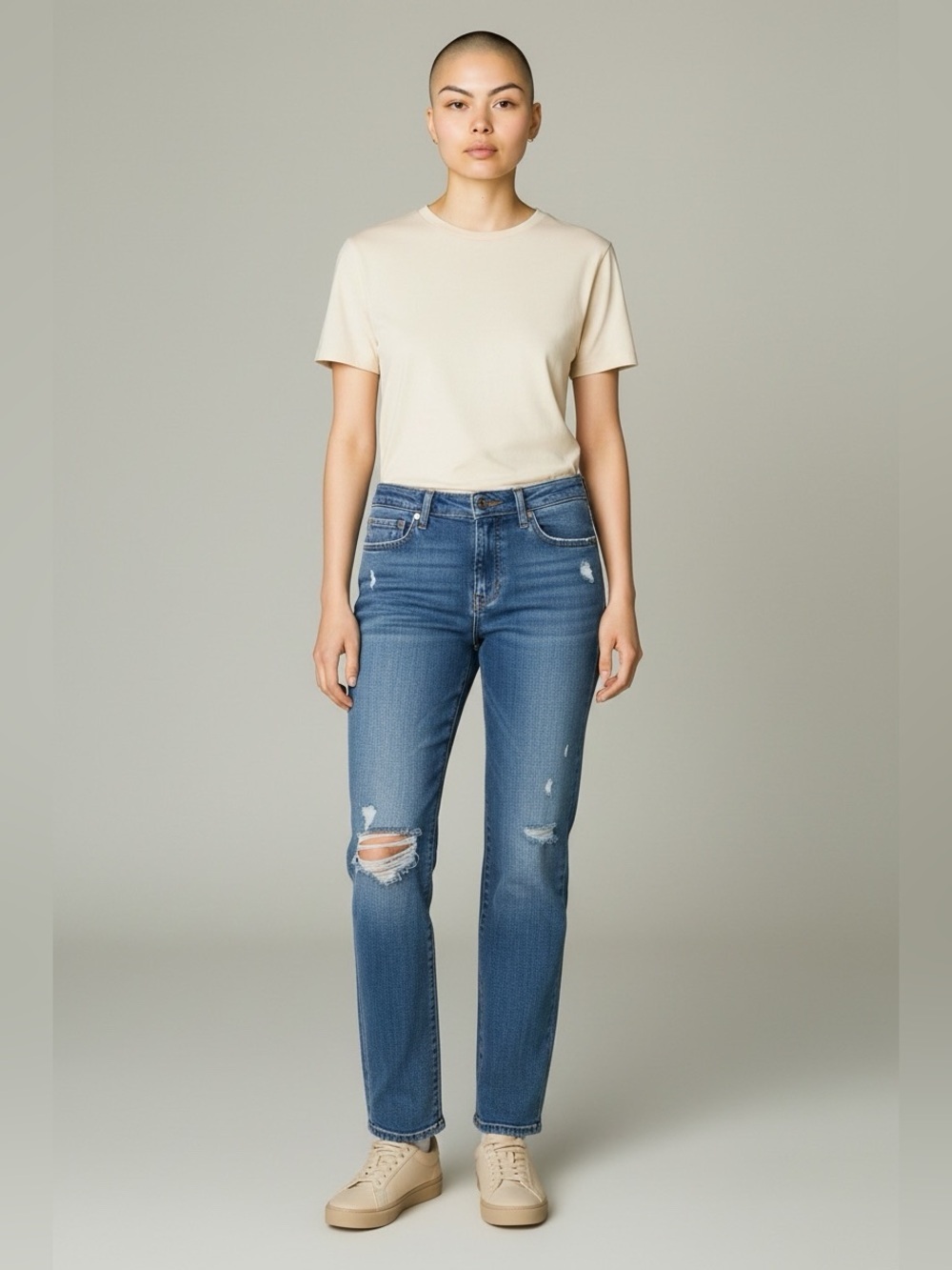 Lee Classic Blue Distressed Straight Jeans 12